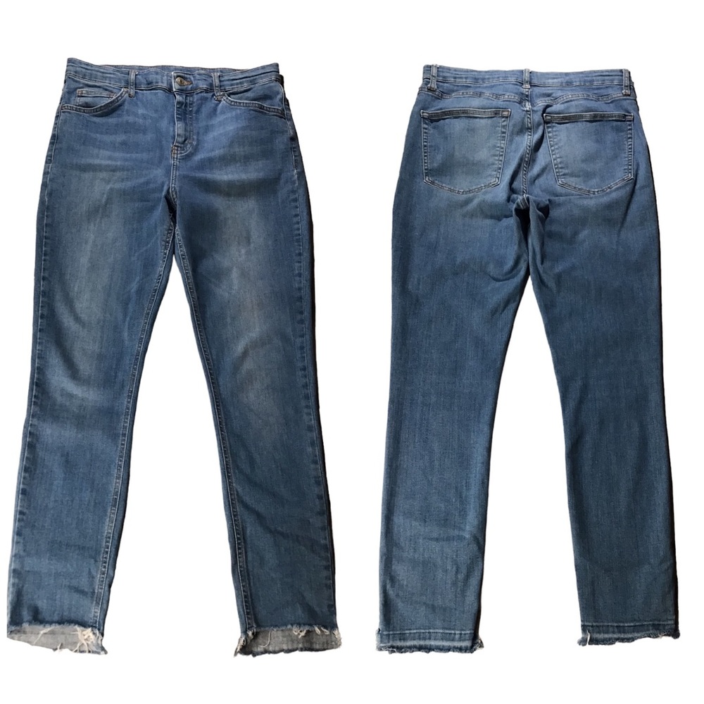 TOPSHOP - Raw Hem Moto Skinny Jeans - 32